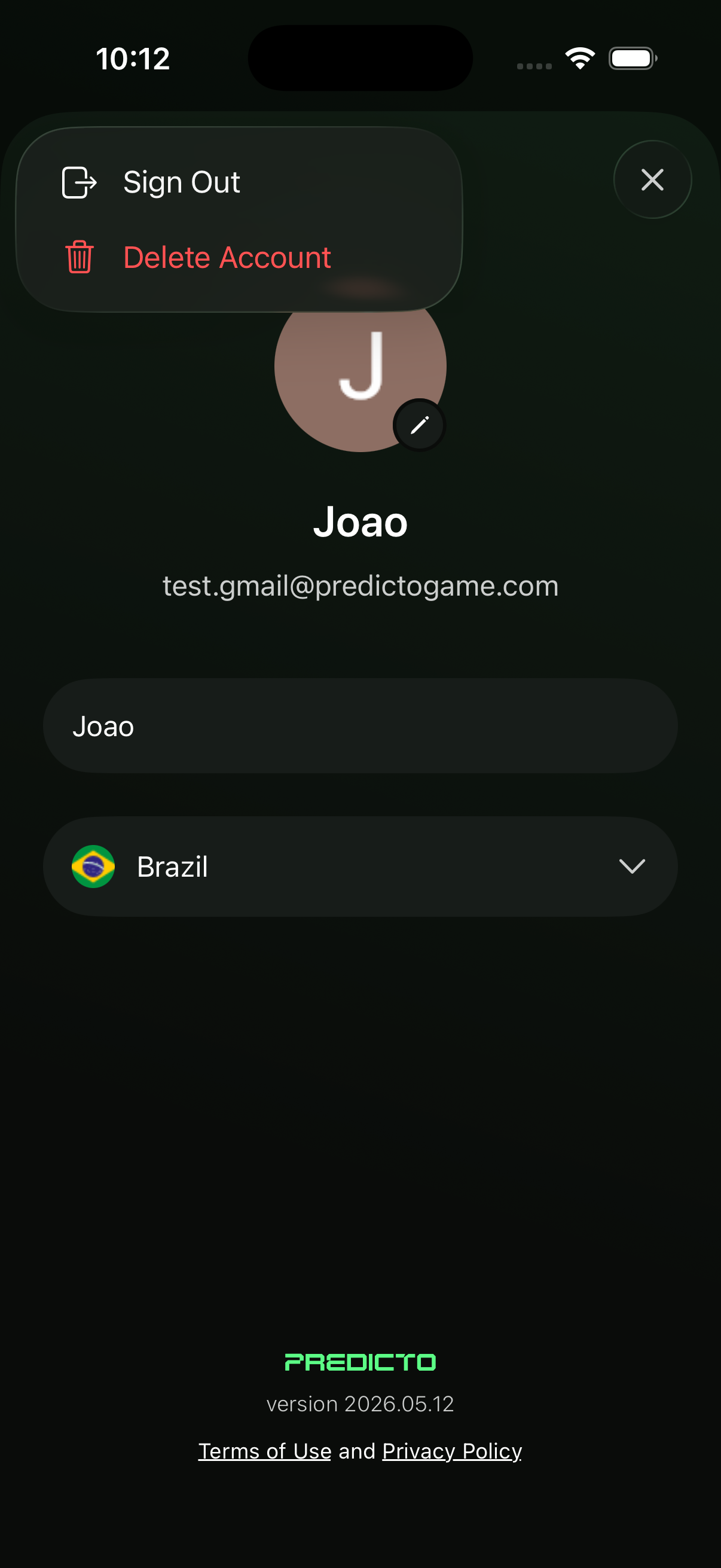 iOS profile page showing the more menu button